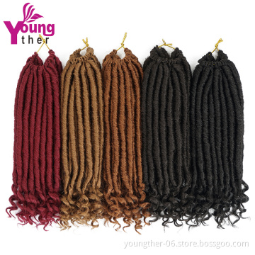 Curly Faux Locs Crochet Hair Deep Wave Braiding Hair With Curly Ends Crochet Goddess Locs Synthetic Braids Hair